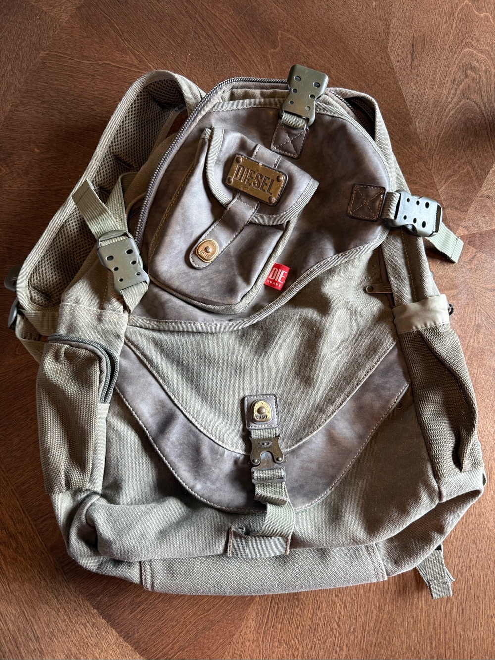 Vintage Diesel Backpack Spare Parts Gorpcore Army Canvas Y2K.